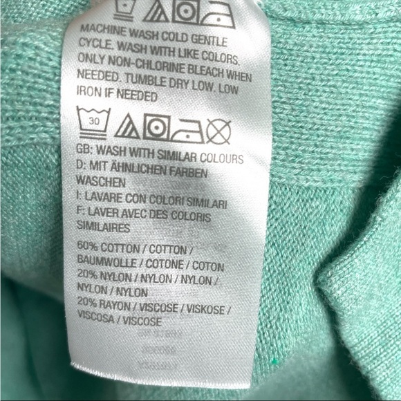 H by Halston V-neck Bell Sleeve Sweater Tunic Seafoam green women’s size Medium - Picture 5 of 6